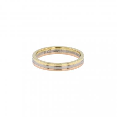 Cartier Vendôme Louis Cartier wedding ring in pink gold, white gold and yellow gold