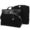 Hermès  Herbag bag worn on the shoulder or carried in the hand  in black canvas  and black Hunter cowhide - 00pp thumbnail