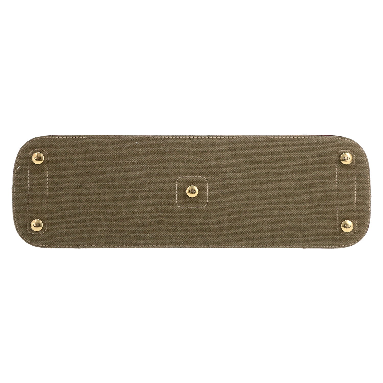 Borsa Dior  Street Chic in tela verde kaki e pelle marrone - Detail D1