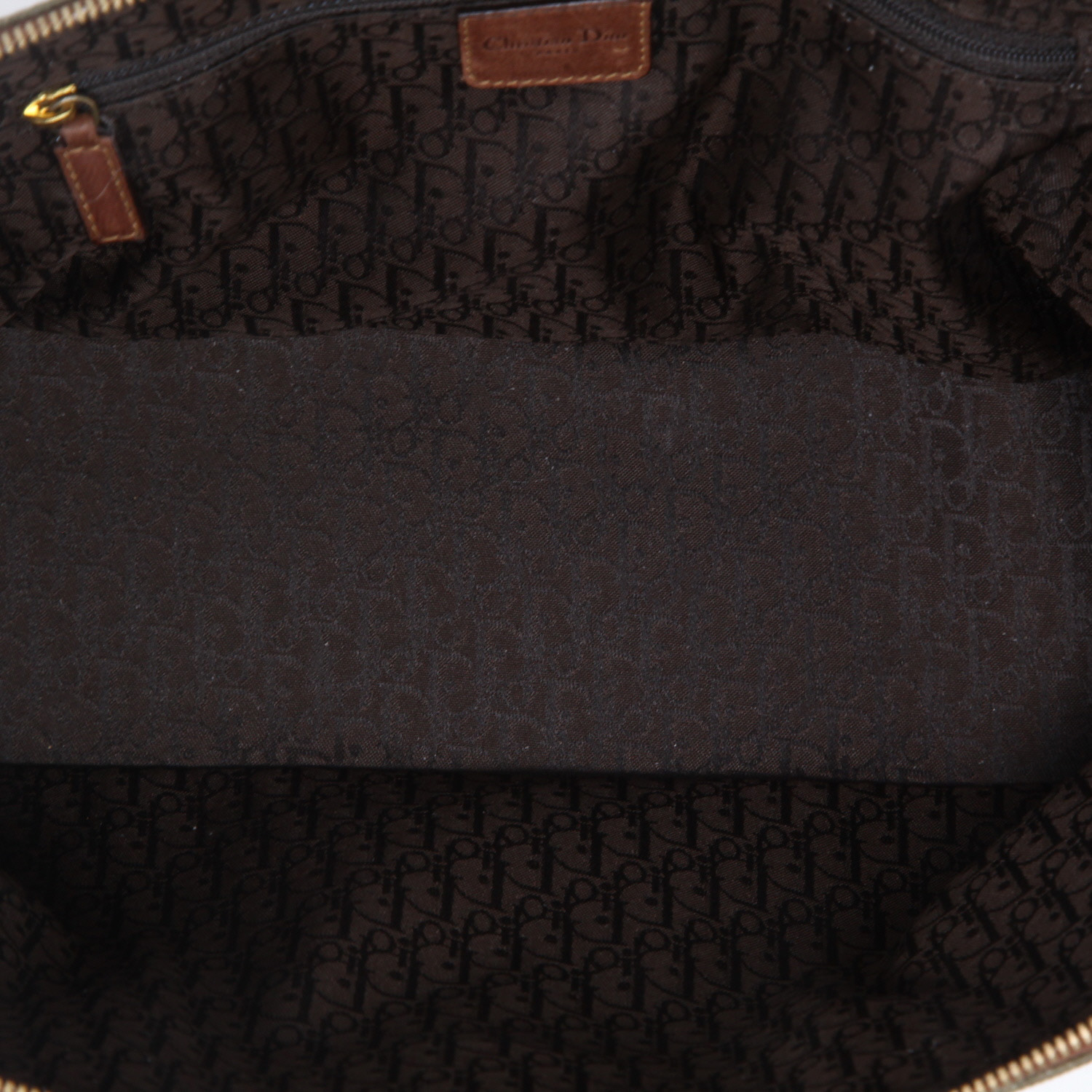 Sac à main Dior  Street Chic en toile vert-kaki et cuir marron - Detail D3