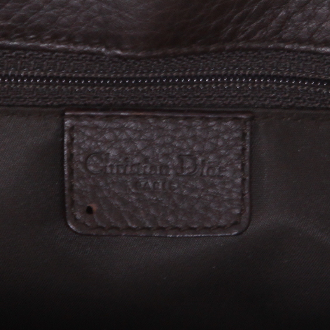 Bolso de mano Dior  Jeans Pocket en cuero marrón - Detail D2