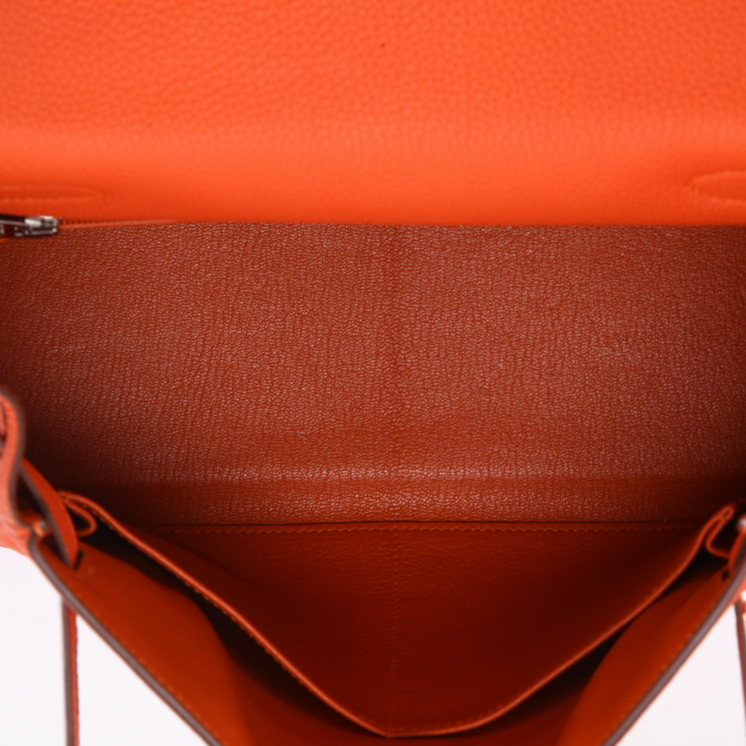 Sac à main Hermès  Kelly 28 cm en cuir togo orange - Detail D3