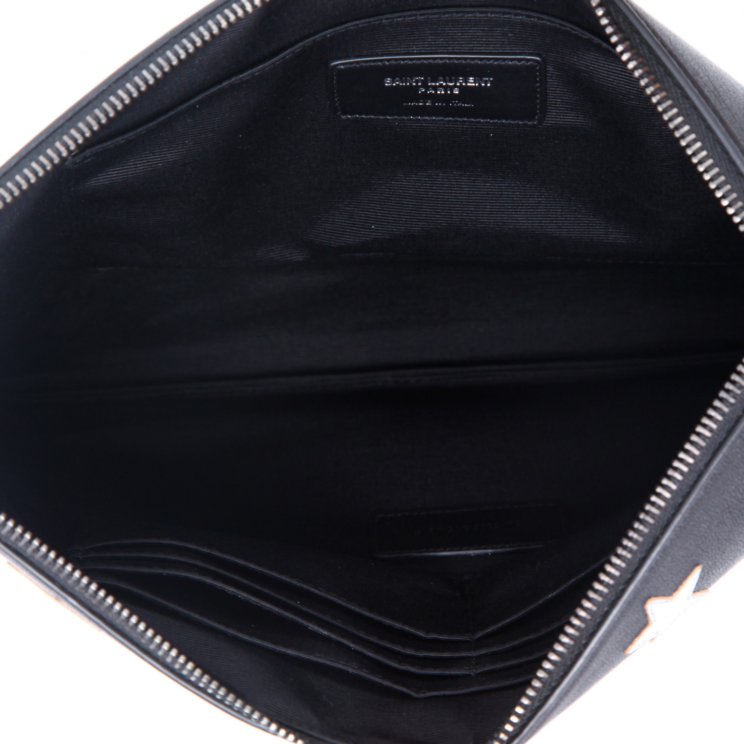 Pochette Saint Laurent   en cuir noir - Detail D3