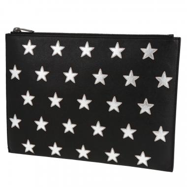 Pochette Saint Laurent   en cuir noir