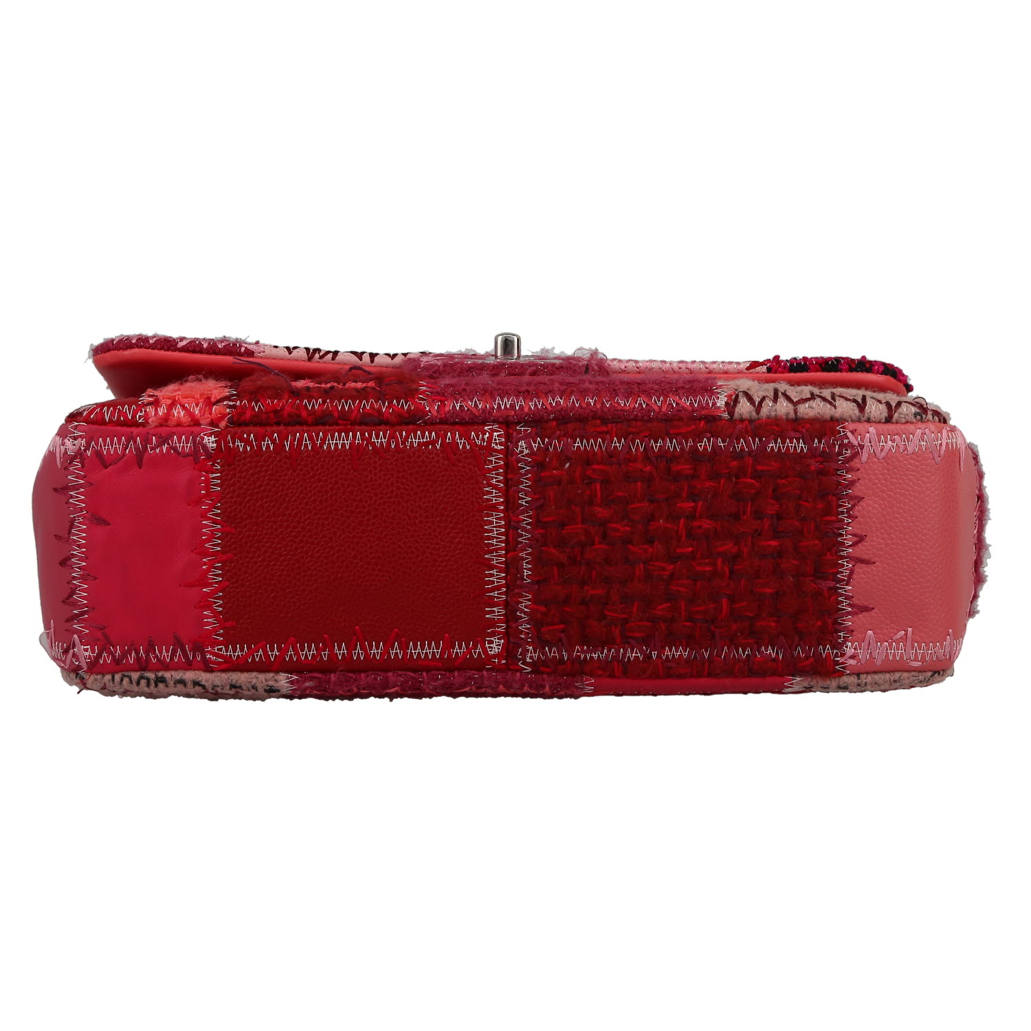 Sac à main Chanel  Timeless en tweed rose et rouge et cuir rose - Detail D1