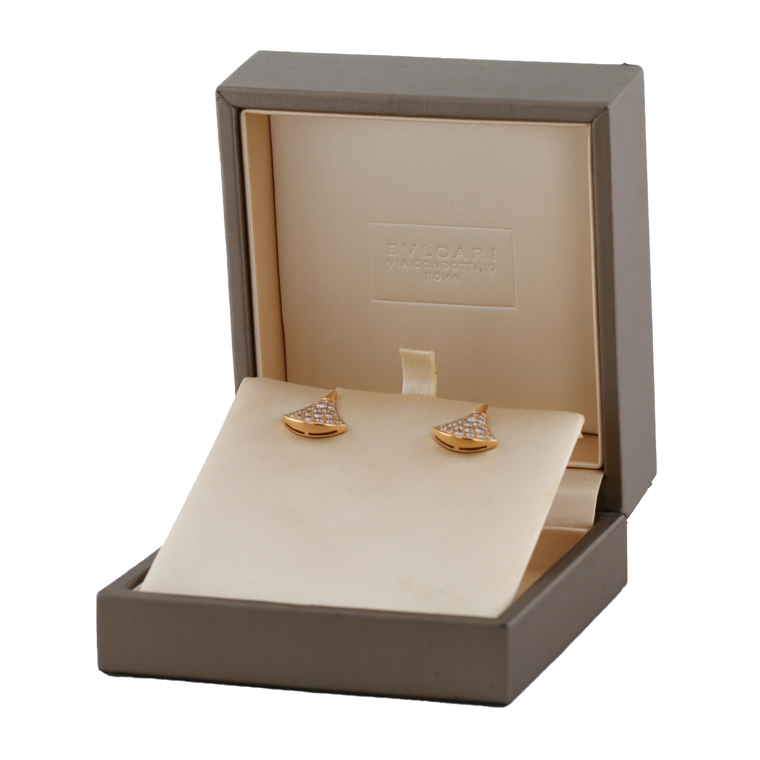 Bulgari Diva's Dream earrings in pink gold and diamonds - Detail D2