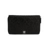 Portefeuille Chanel  Camelia - Wallet en cuir noir - 360 thumbnail