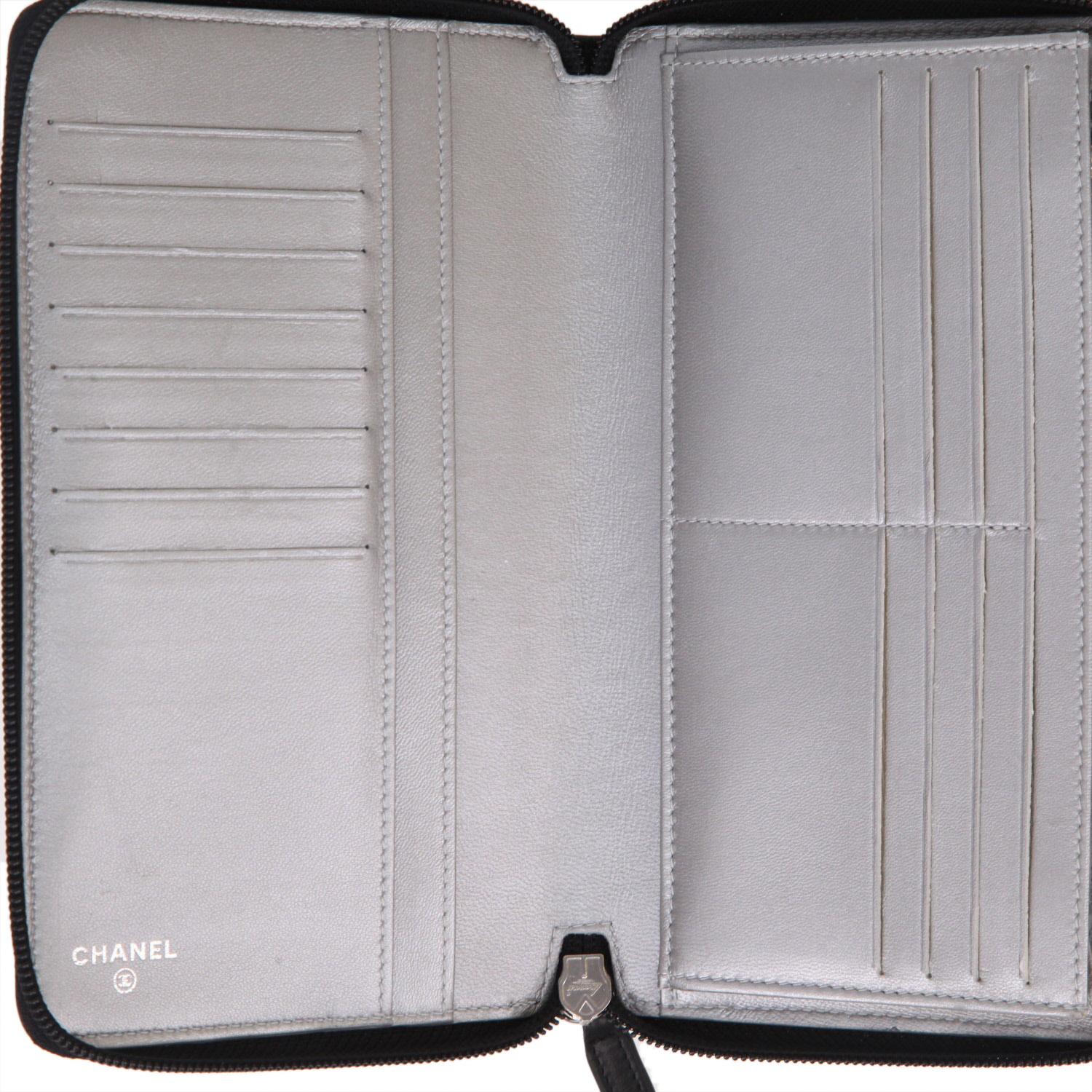 Chanel  Camelia - Wallet wallet  in black leather - Detail D3