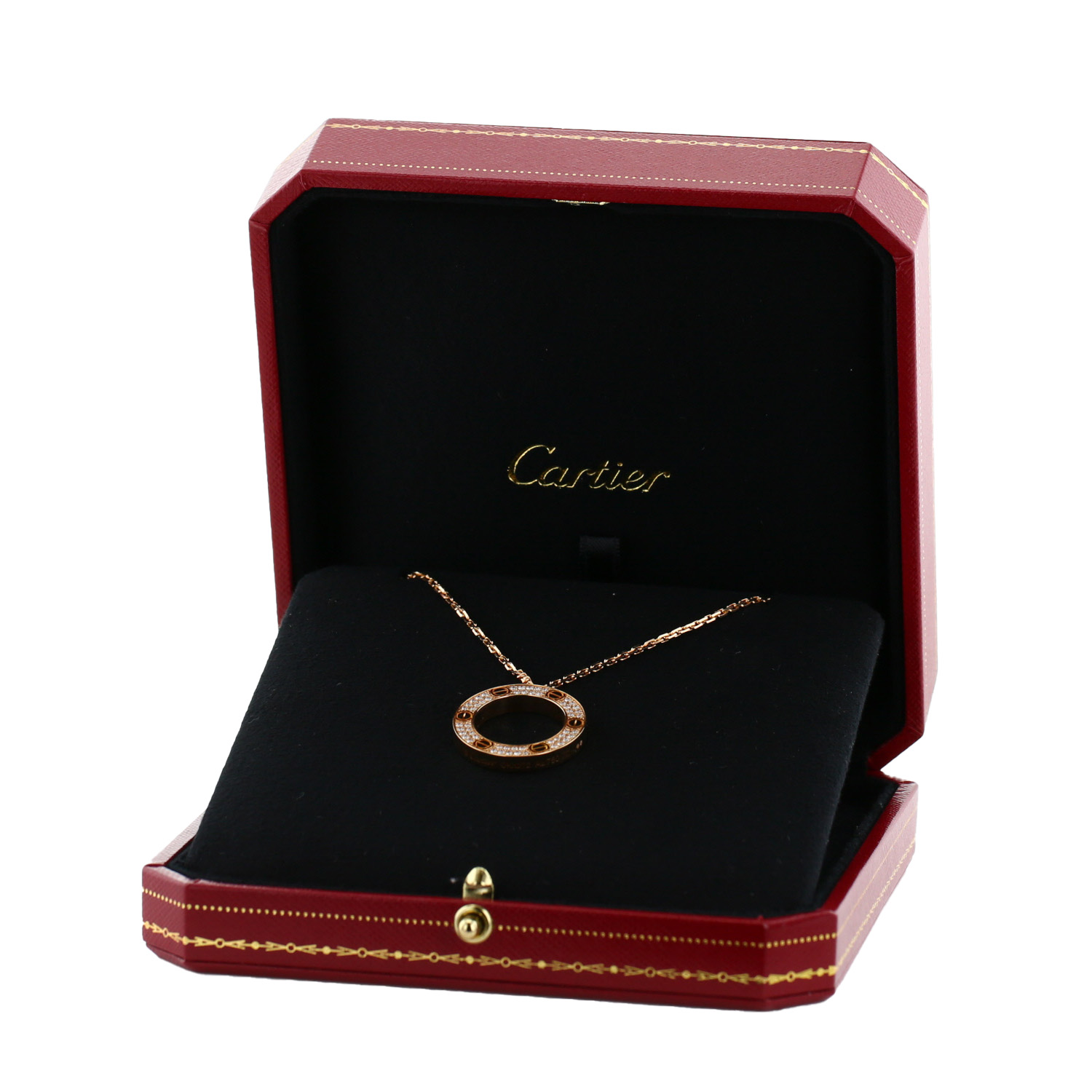 Collier Cartier Love pavé en or rose et diamants - Detail D2