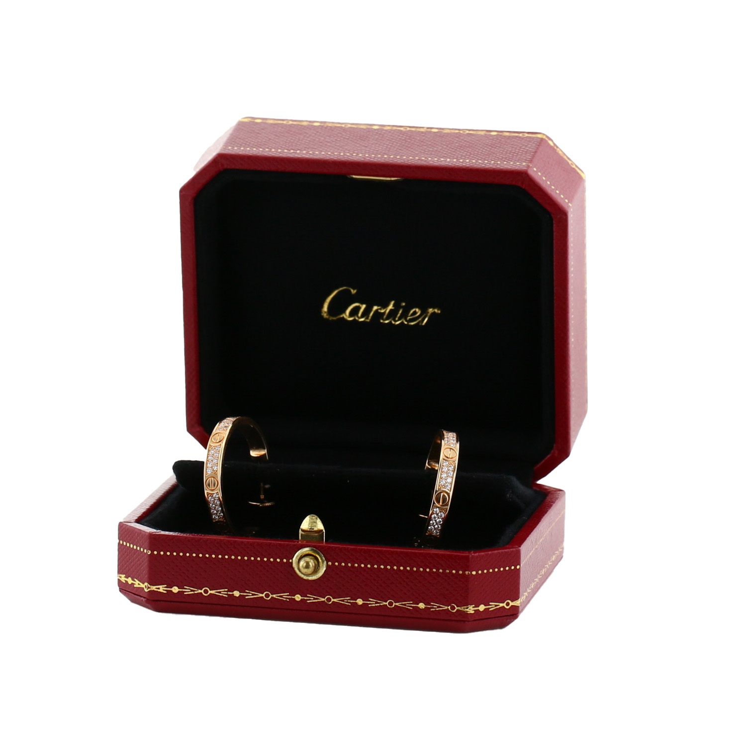 Orecchini Cartier Love in oro rosa e diamanti - Detail D2