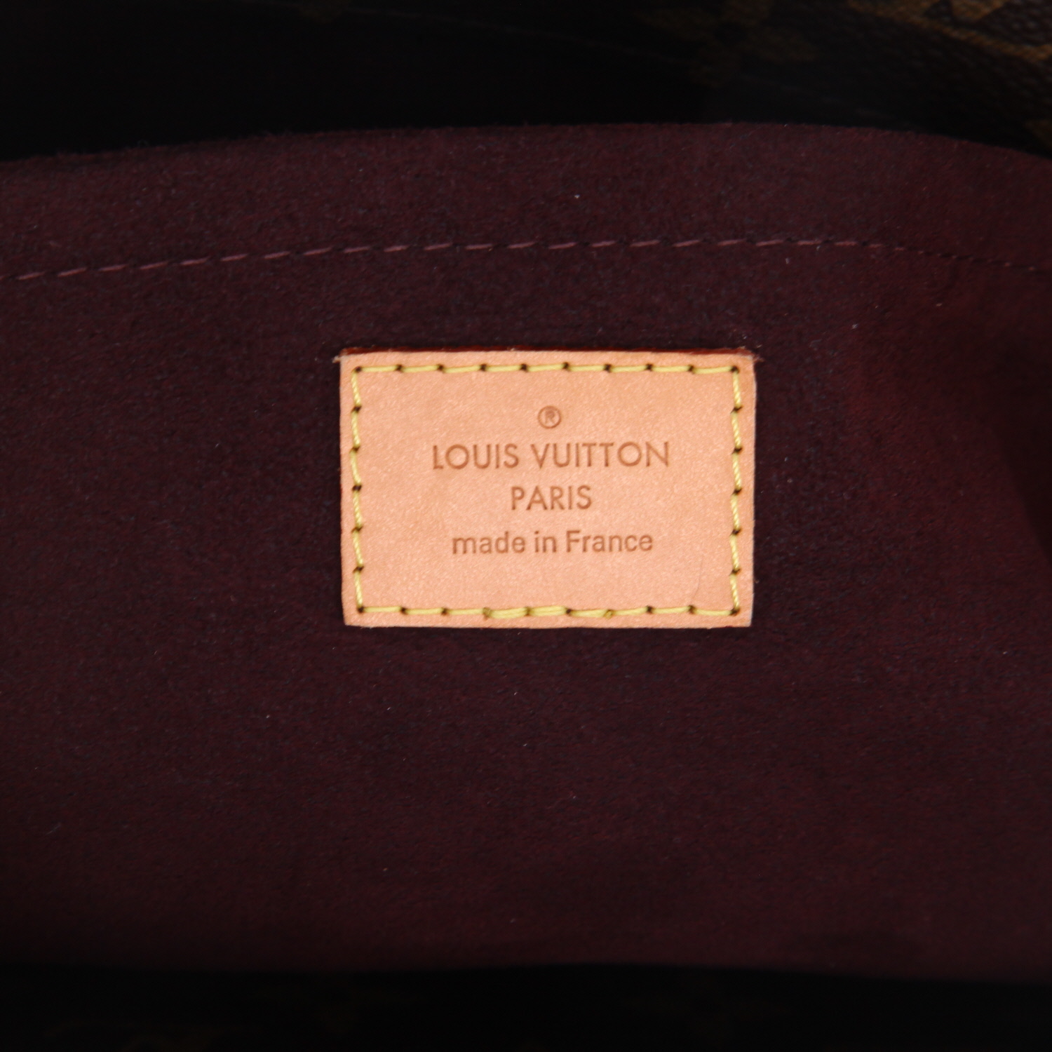 Sac à main Louis Vuitton  Montaigne en toile monogram marron et cuir naturel - Detail D2