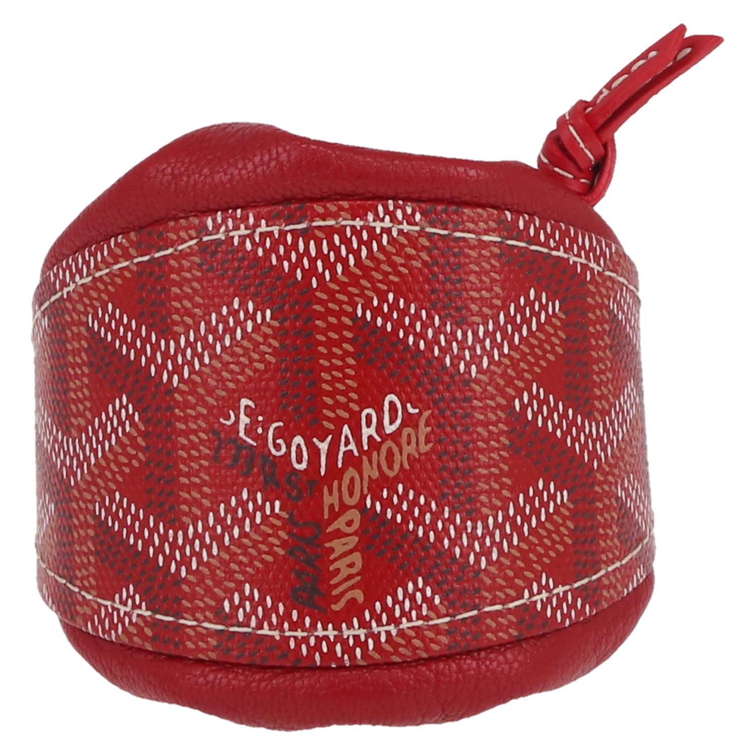 Goyard   wallet  in red Goyard canvas  and red leather - Detail D1