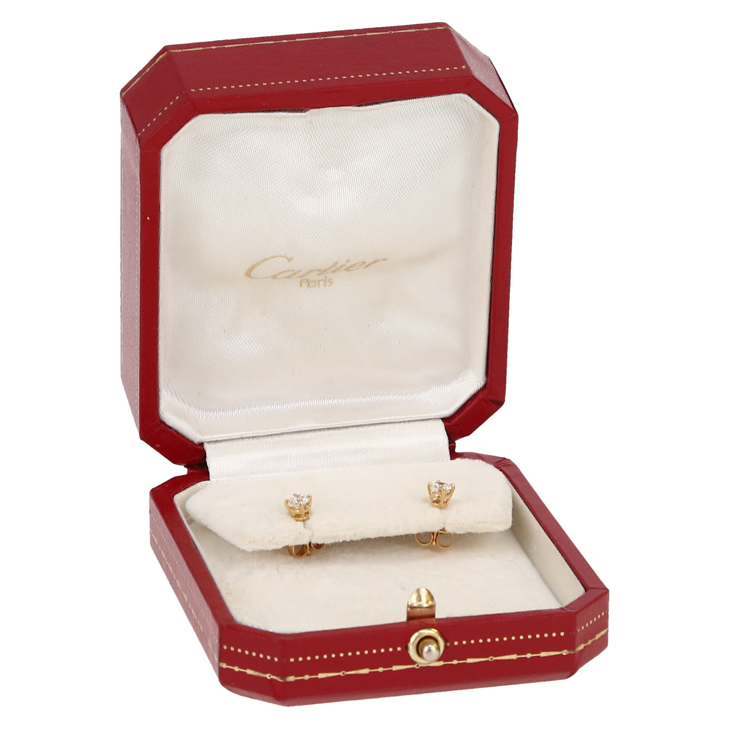 Orecchini a bottone Cartier  in oro giallo e diamanti - Detail D2