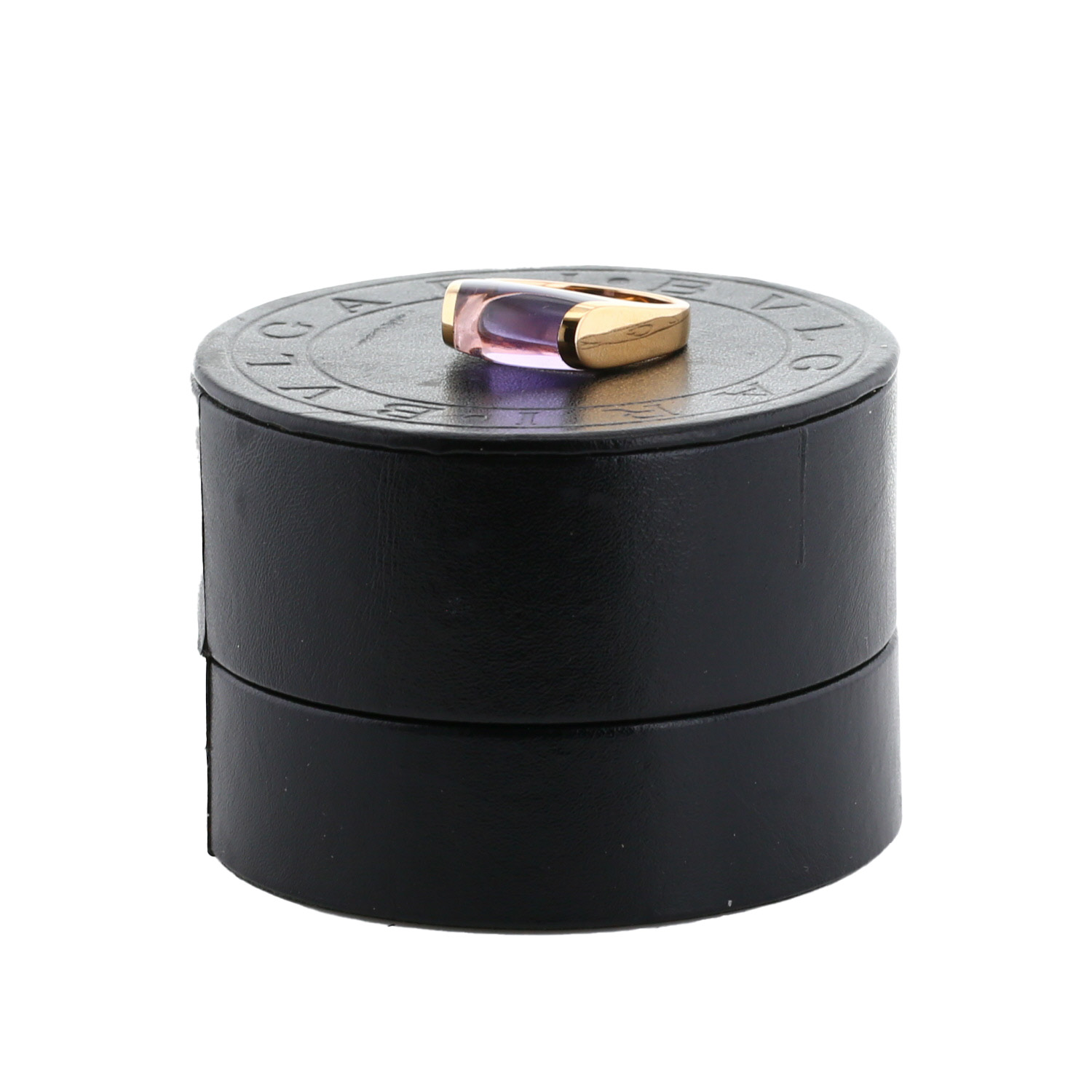 Bulgari Tronchetto ring in pink gold and amethyst - Detail D2