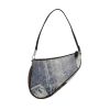 Dior  Saddle handbag  in blue denim canvas  and black leather - 360 thumbnail