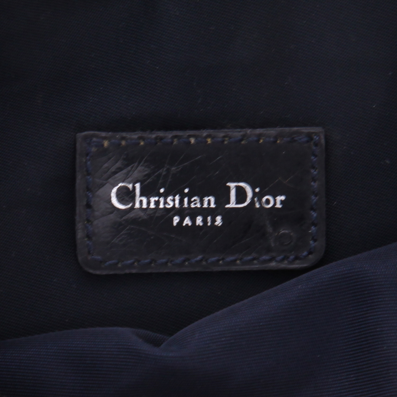 Dior  Saddle handbag  in blue denim canvas  and black leather - Detail D2