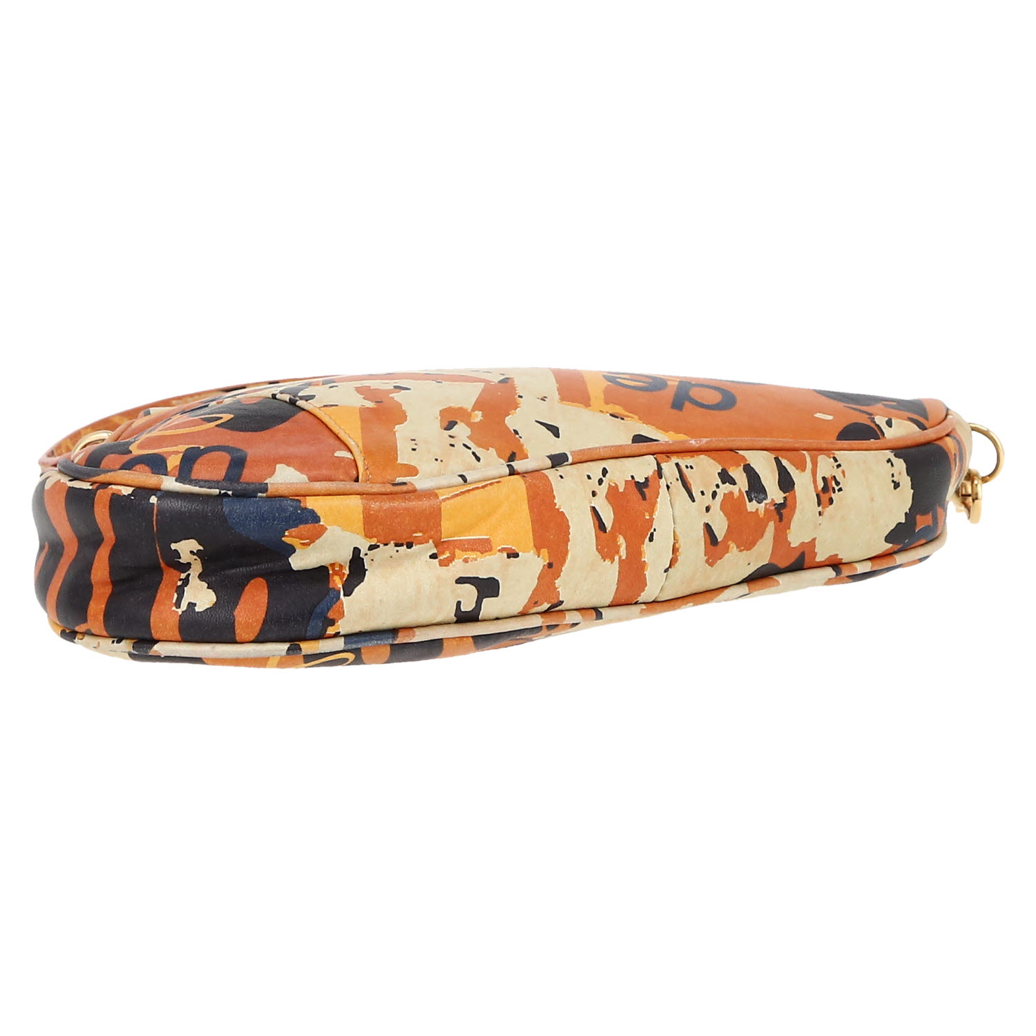 Bolso de mano Dior Saddle en cuero naranja y beige - Detail D1