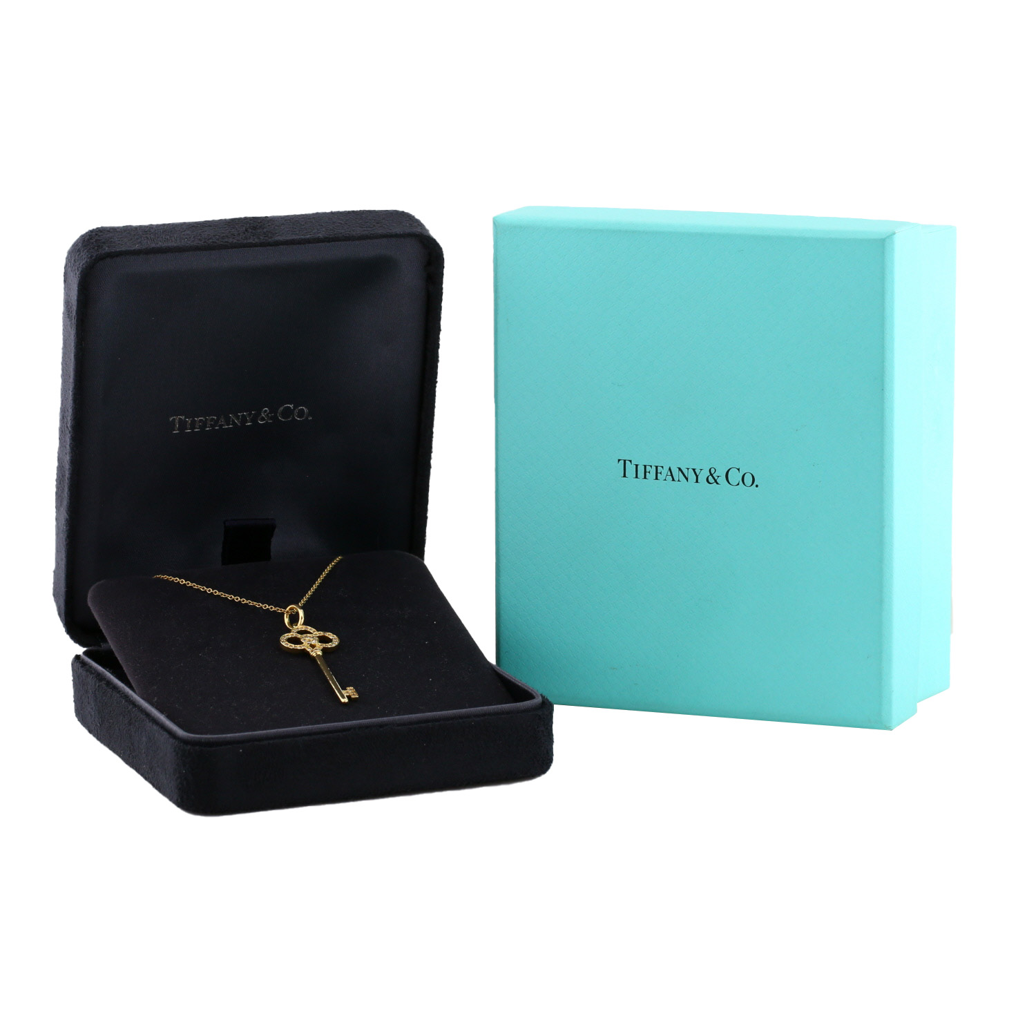 Pendentif Tiffany & Co Clé Couronne en or jaune et diamants - Detail D2