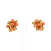 Van Cleef & Arpels Gui earrings for non pierced ears in yellow gold and coral - 360 thumbnail