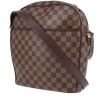 Bolso de mano Louis Vuitton  Ipanema en lona a cuadros ébano y cuero marrón - 00pp thumbnail