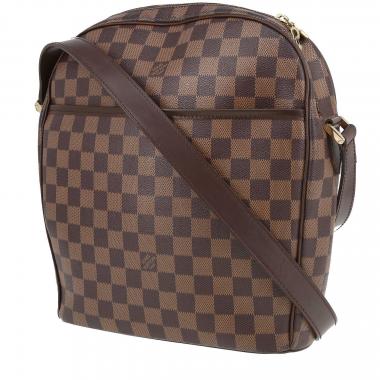 Borsa Louis Vuitton  Ipanema in tela a scacchi ebana e pelle marrone