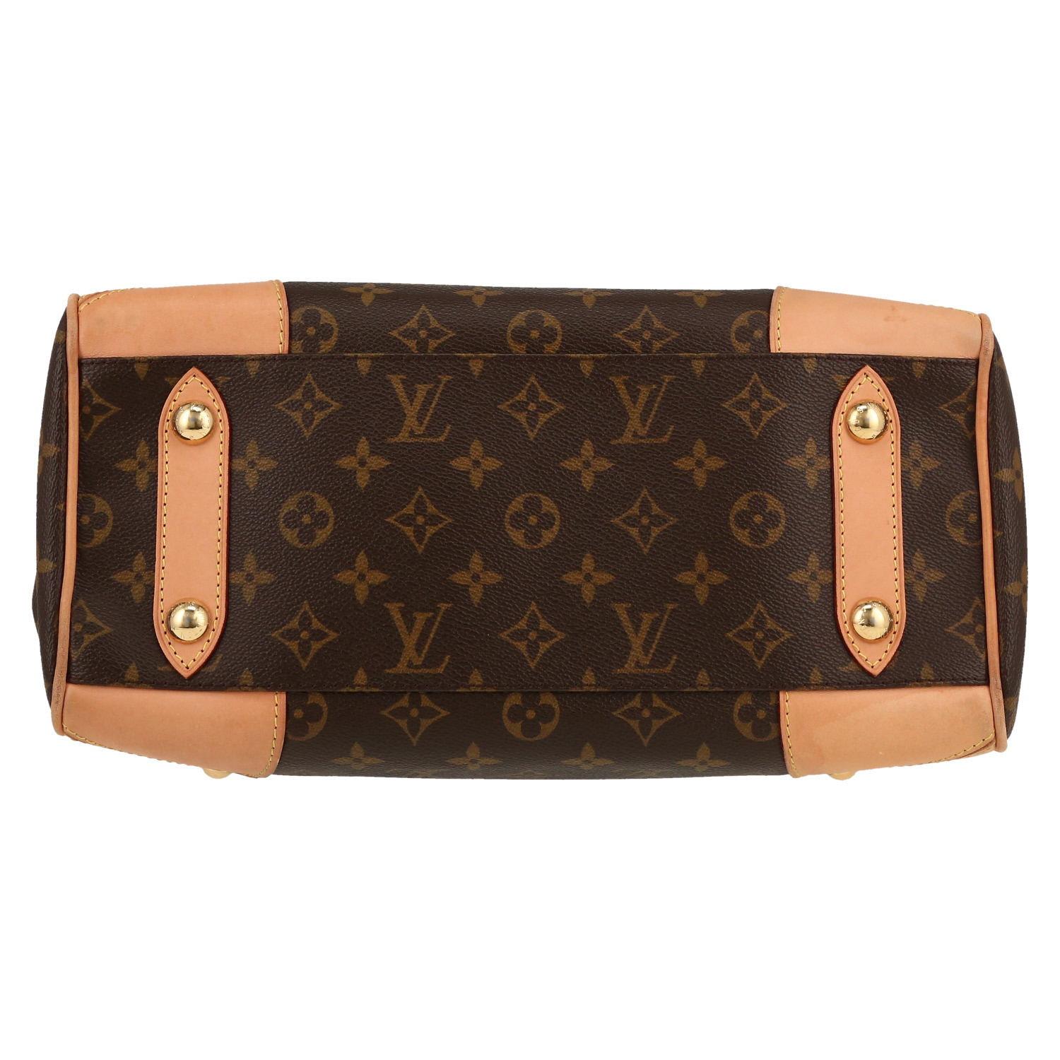 Louis Vuitton  Retiro handbag  in brown monogram canvas  and natural leather - Detail D1
