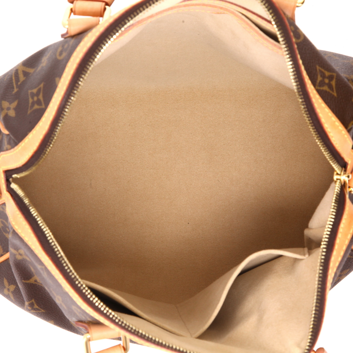 Bolso de mano Louis Vuitton  Retiro en lona Monogram marrón y cuero natural - Detail D3