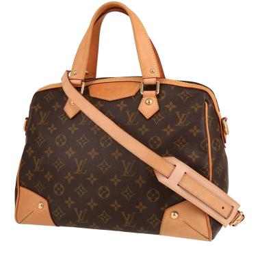 Borsa Louis Vuitton  Retiro in tela monogram marrone e pelle naturale