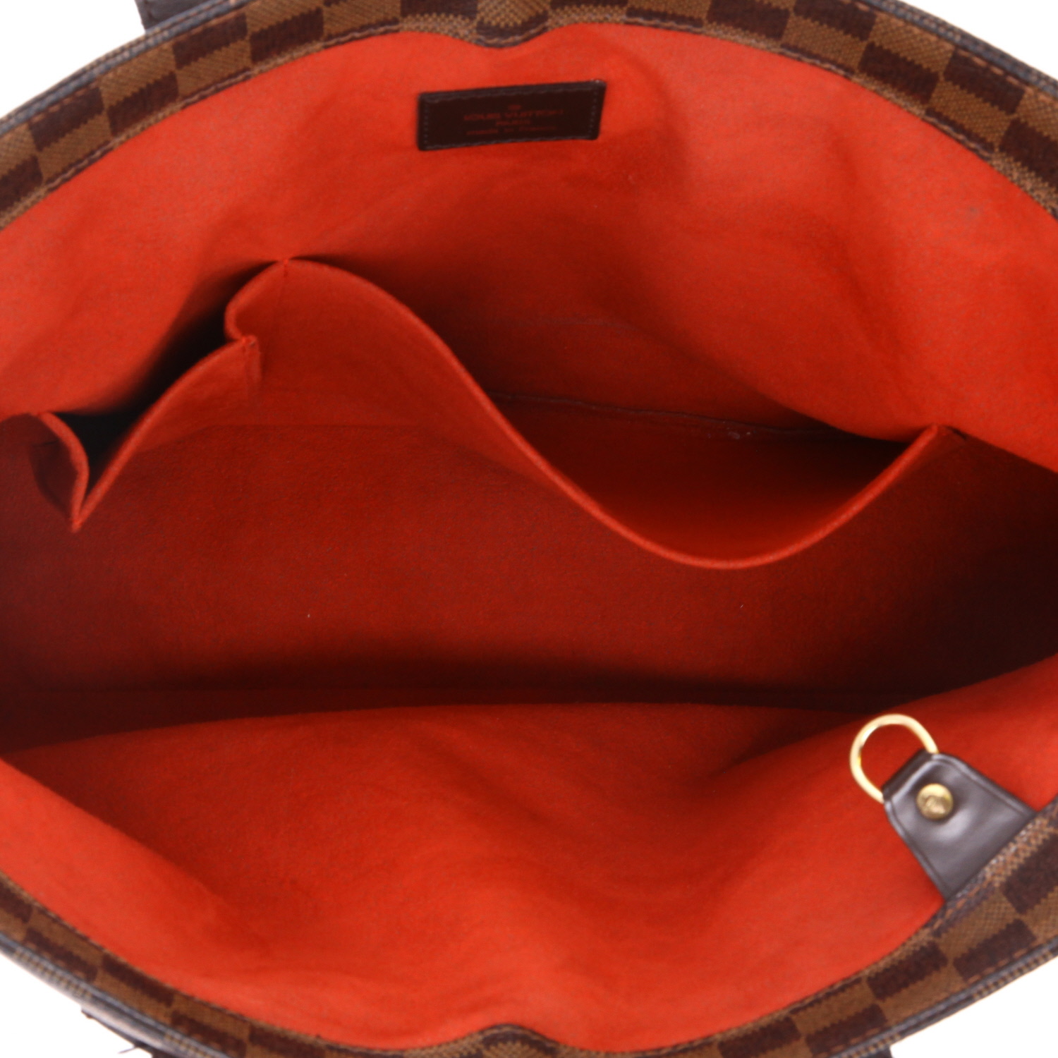 Borsa Louis Vuitton  Parioli in tela a scacchi ebana e pelle marrone - Detail D3