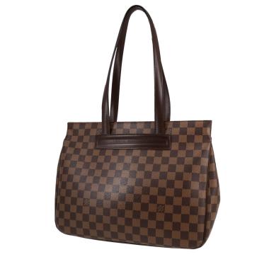 Sac à main Louis Vuitton  Parioli en toile damier ébène et cuir marron