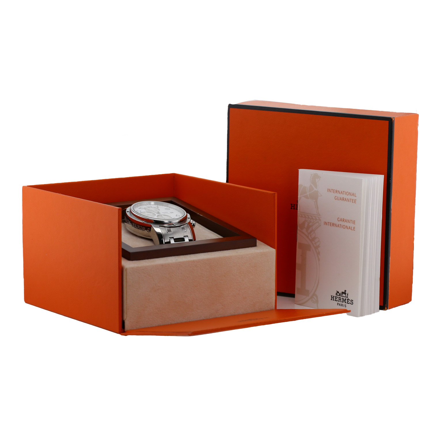 Montre Hermès Clipper Chrono en acier Ref: Hermes - CP1.910  Vers 2000 - Detail D2