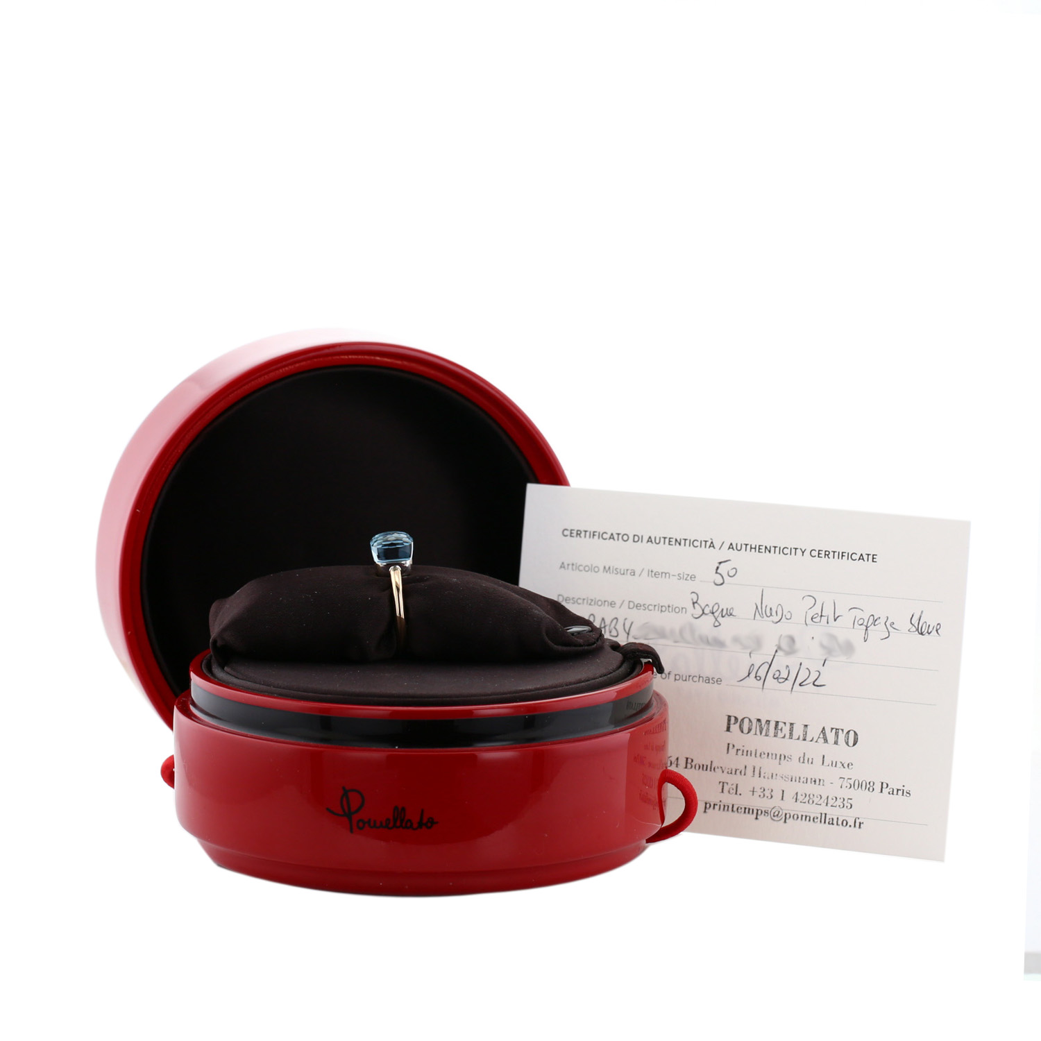 Pomellato Nudo Petit ring in pink gold and topaz - Detail D2