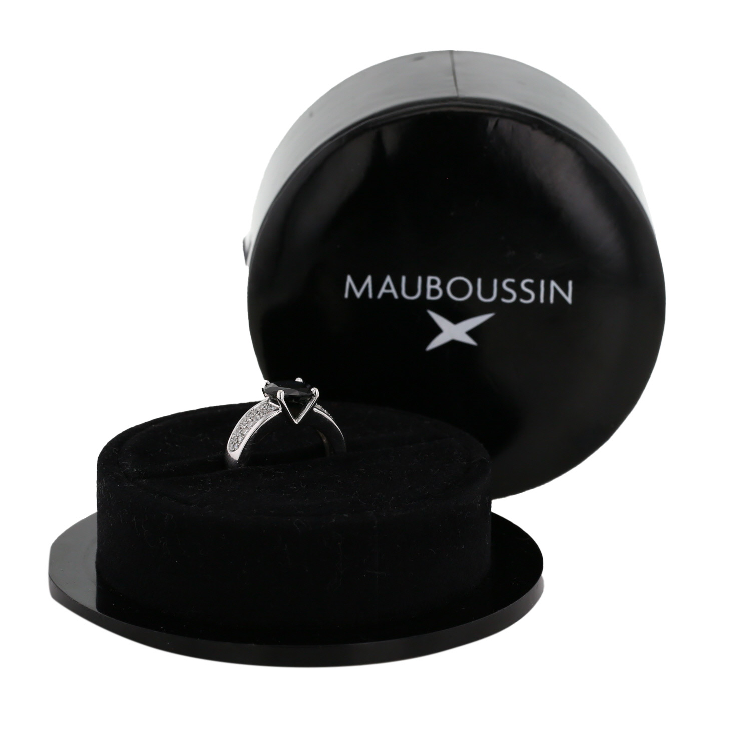 Bague Mauboussin  en or blanc, saphir et diamants - Detail D2