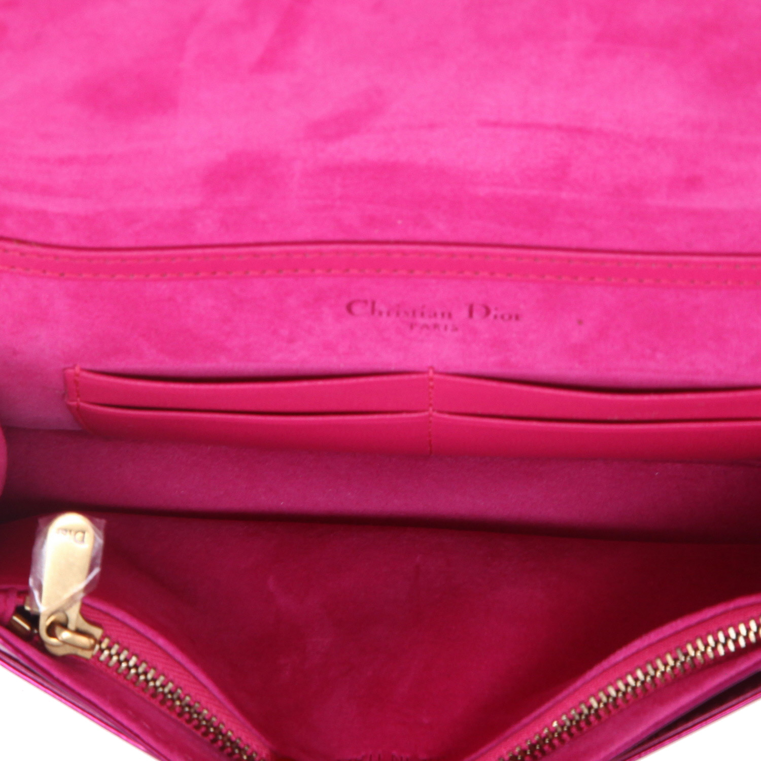 Sac bandoulière Dior  Diorama en cuir verni rose - Detail D3