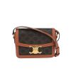 Celine  Triomphe Teen shoulder bag  in brown "Triomphe" canvas  and brown leather - 360 thumbnail