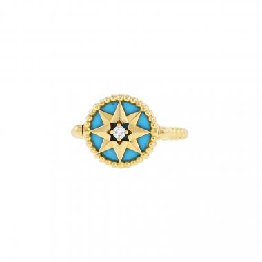 Sortija Dior Rose des vents de oro amarillo, turquesa y diamante