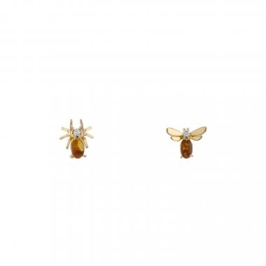 Pendientes Chaumet Attrape Moi Si Tu M'Aimes de oro amarillo, diamantes y citrinos