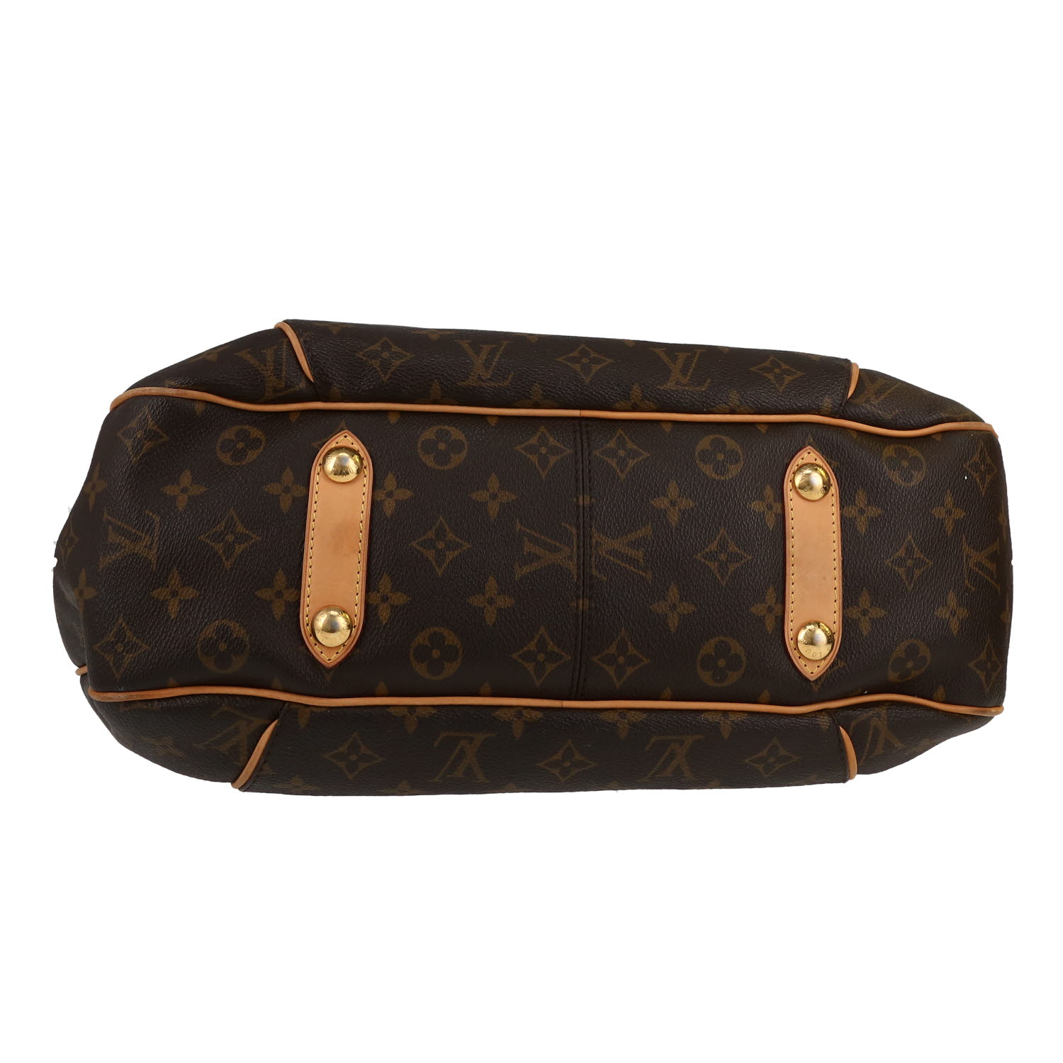 Louis Vuitton  Galliera handbag  in brown monogram canvas  and natural leather - Detail D1