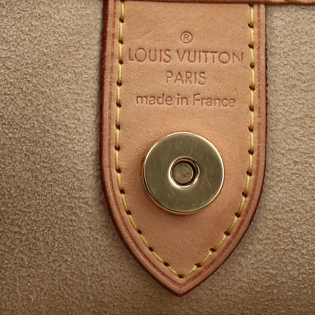 Bolso de mano Louis Vuitton  Galliera en lona Monogram marrón y cuero natural - Detail D2