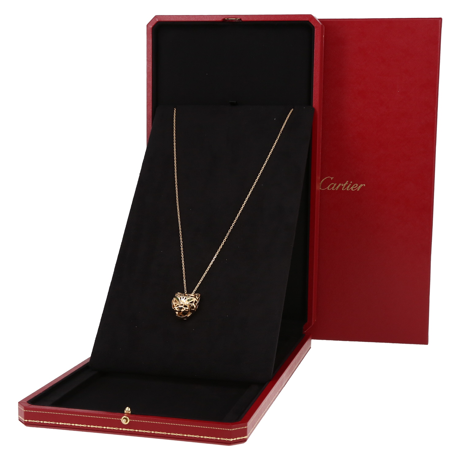 Cartier Panthère necklace in yellow gold, onyx and tsavorites - Detail D2