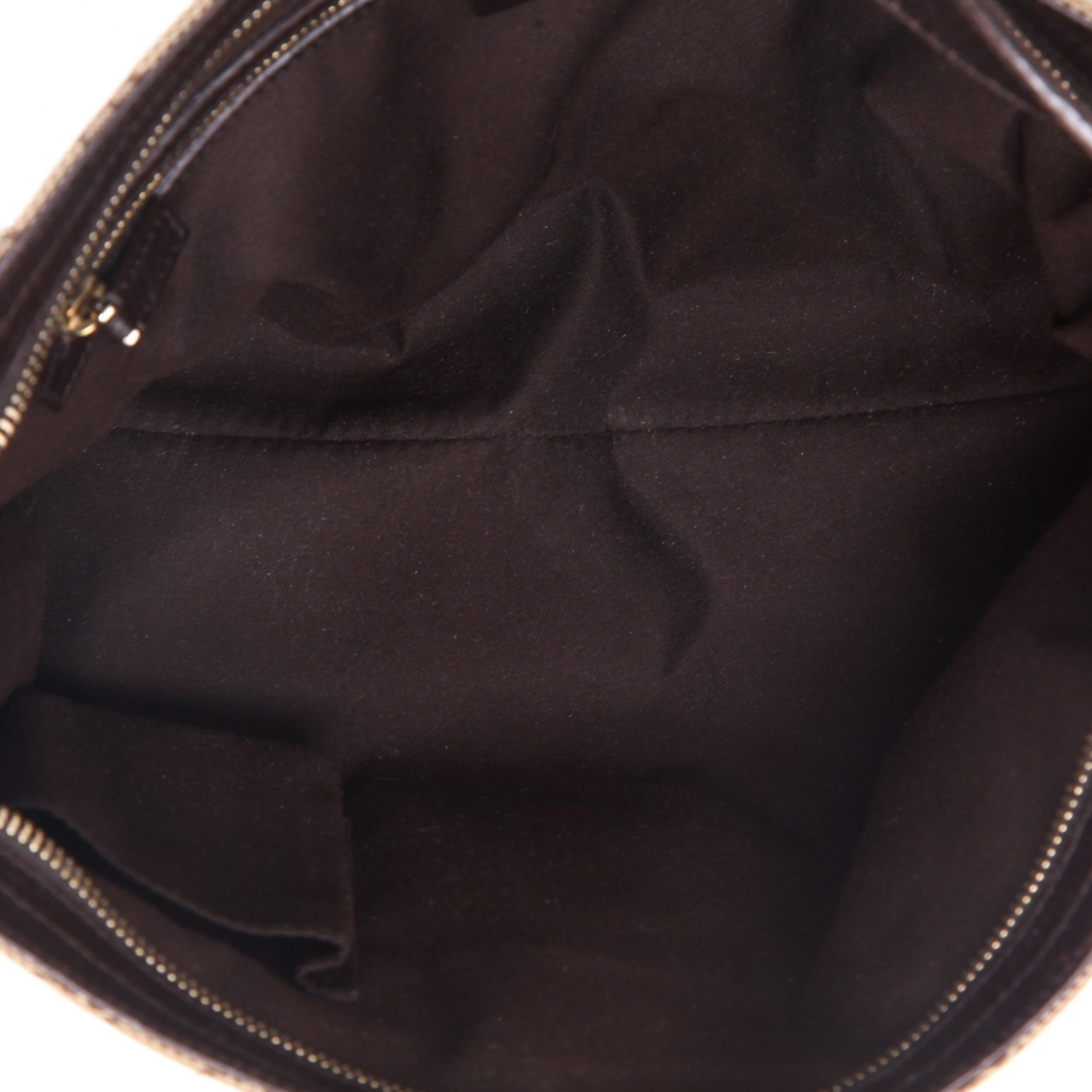 Sac bandoulière Gucci  Mors en toile siglée beige et cuir marron - Detail D3