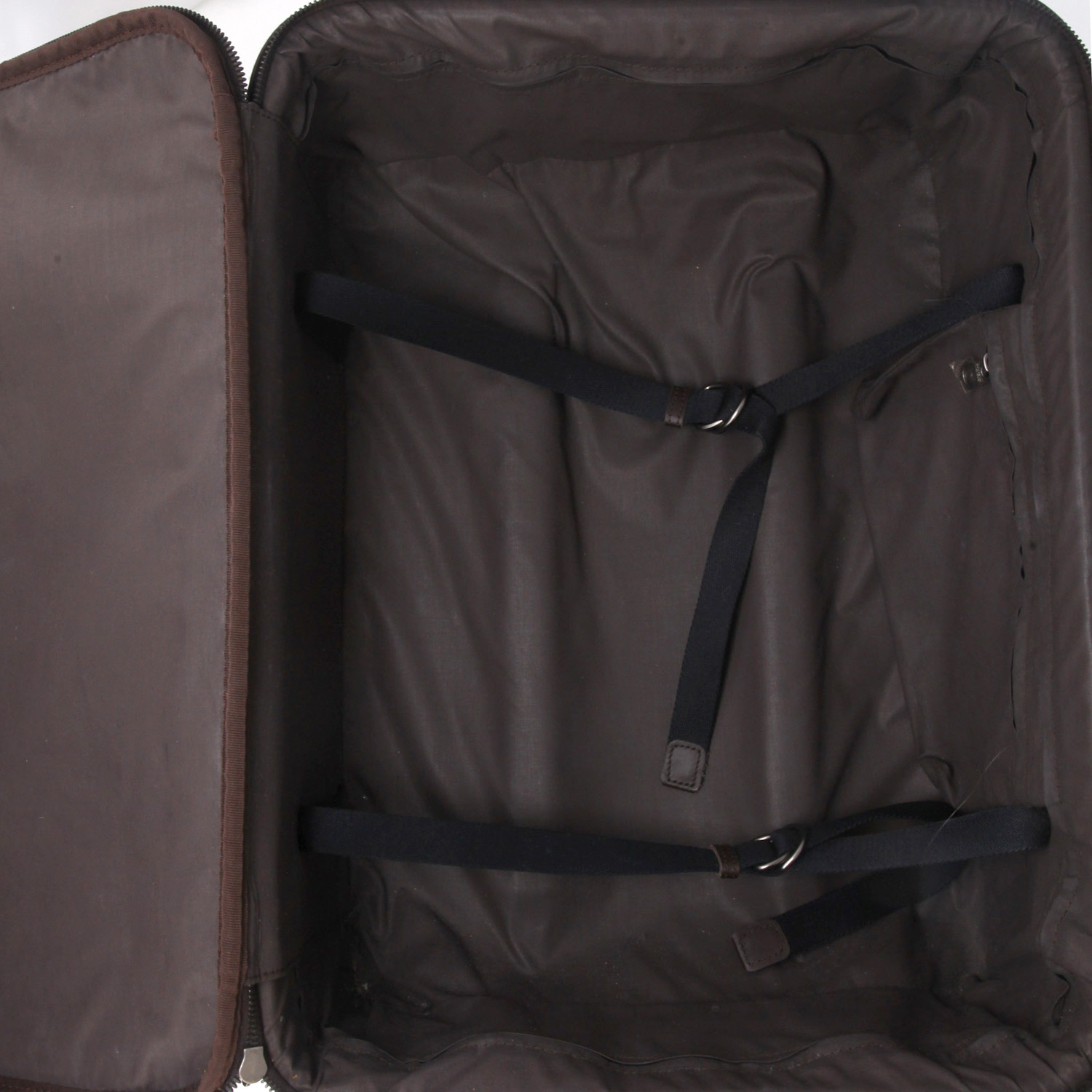 Valise rigide Bottega Veneta   en cuir intrecciato et cuir lisse marron - Detail D3