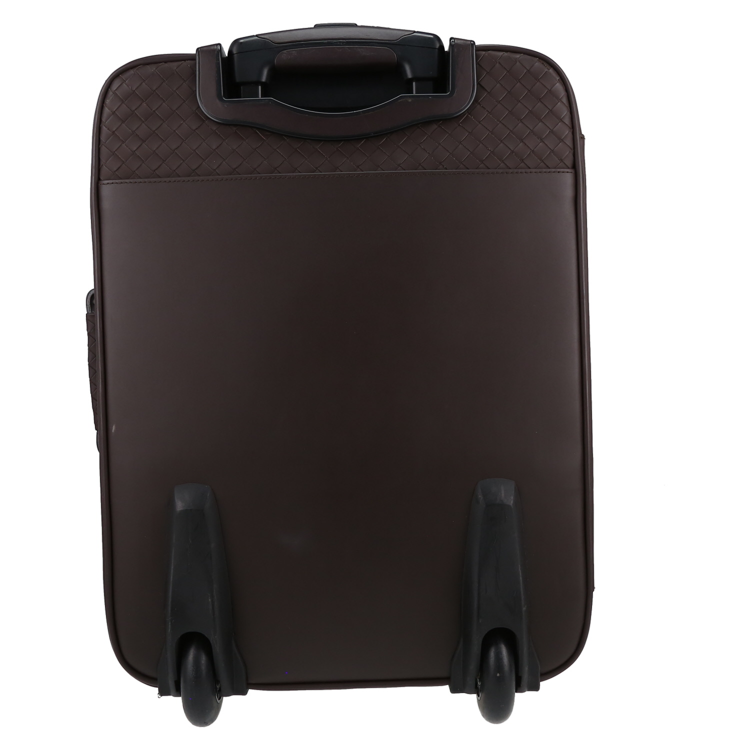 Valise rigide Bottega Veneta   en cuir intrecciato et cuir lisse marron - Detail D6