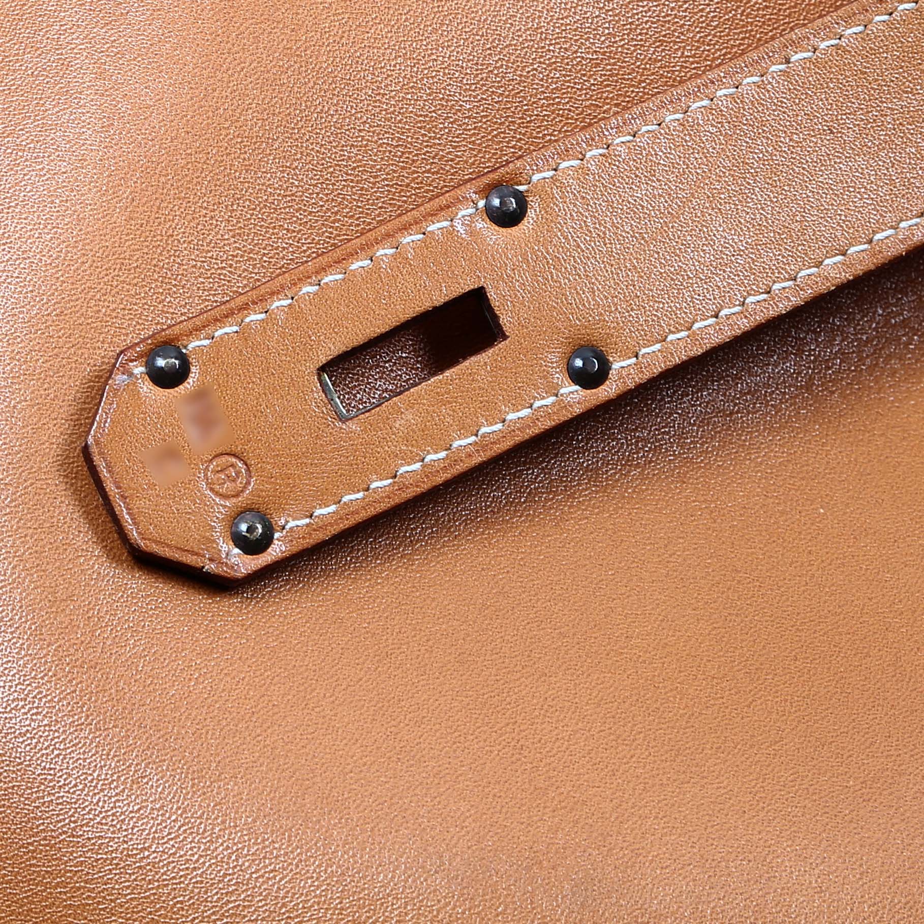 Hermès  Haut à Courroies - Travel Bag travel bag  in gold natural leather - Detail D4