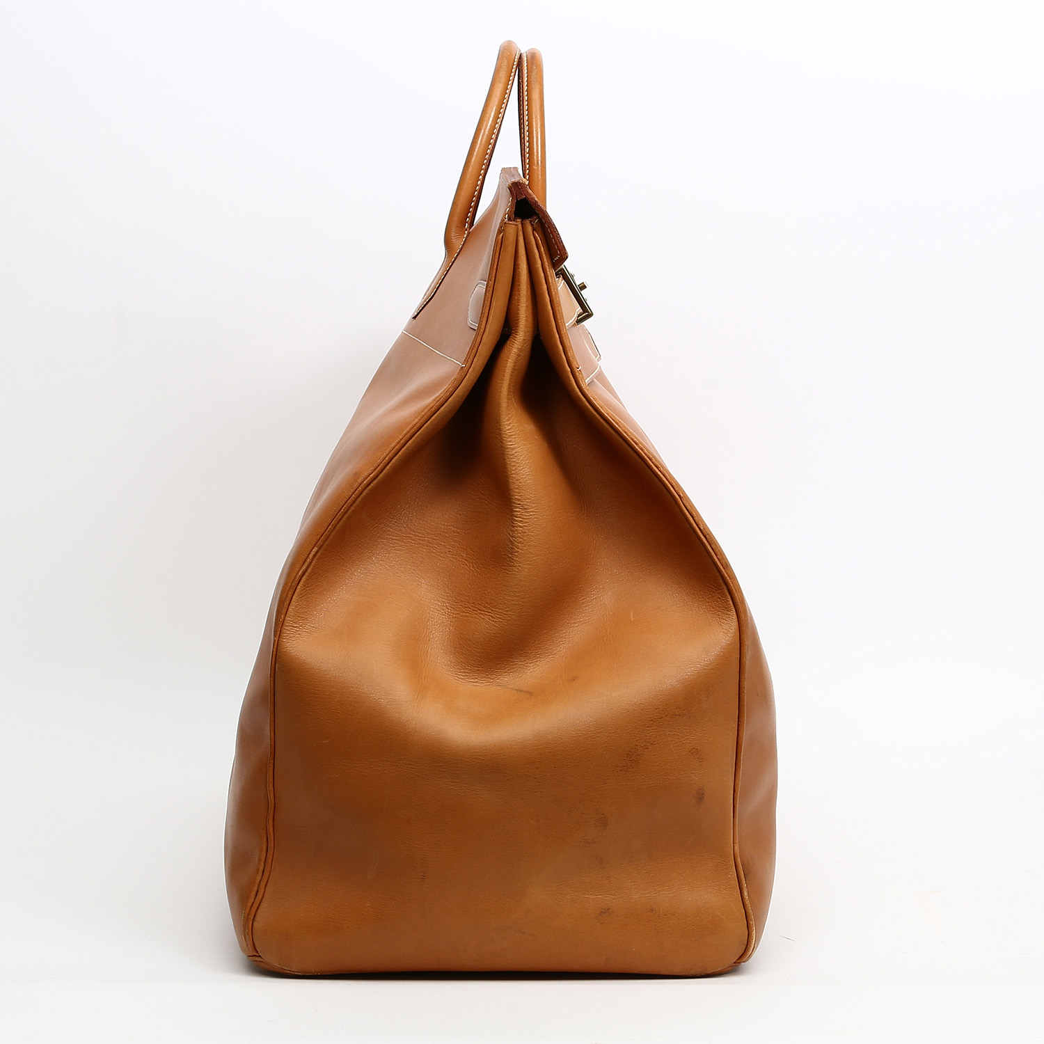 Hermès  Haut à Courroies - Travel Bag travel bag  in gold natural leather - Detail D5