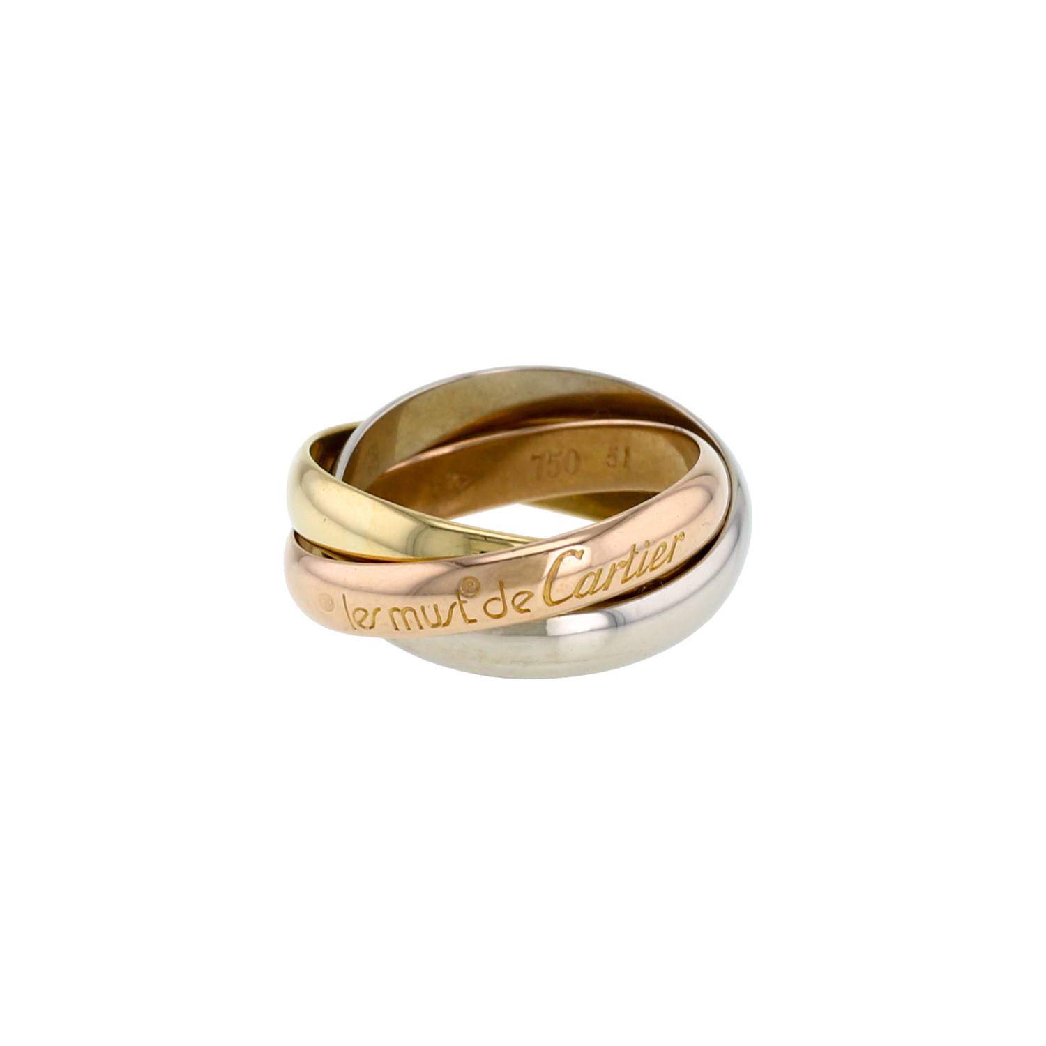 Trinity "Les Must De " Medium Model Ring In 3 Golds