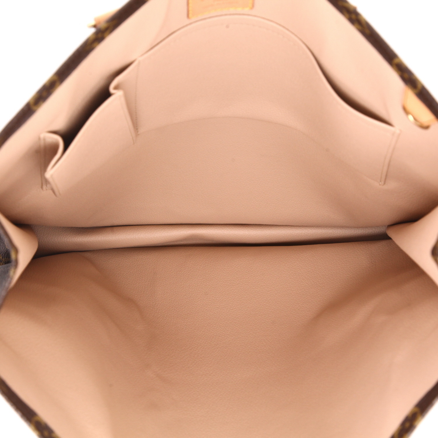 Bolso Cabás Louis Vuitton  Sac Plat en lona Monogram marrón y cuero natural - Detail D3