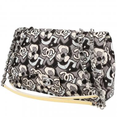 Bolso de mano Chanel  Timeless en lona acolchada gris