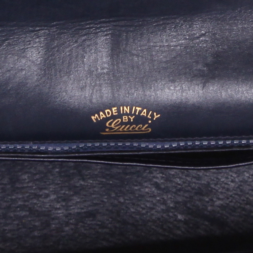 Borsa Gucci  Bamboo in pelle blu e bambù - Detail D2