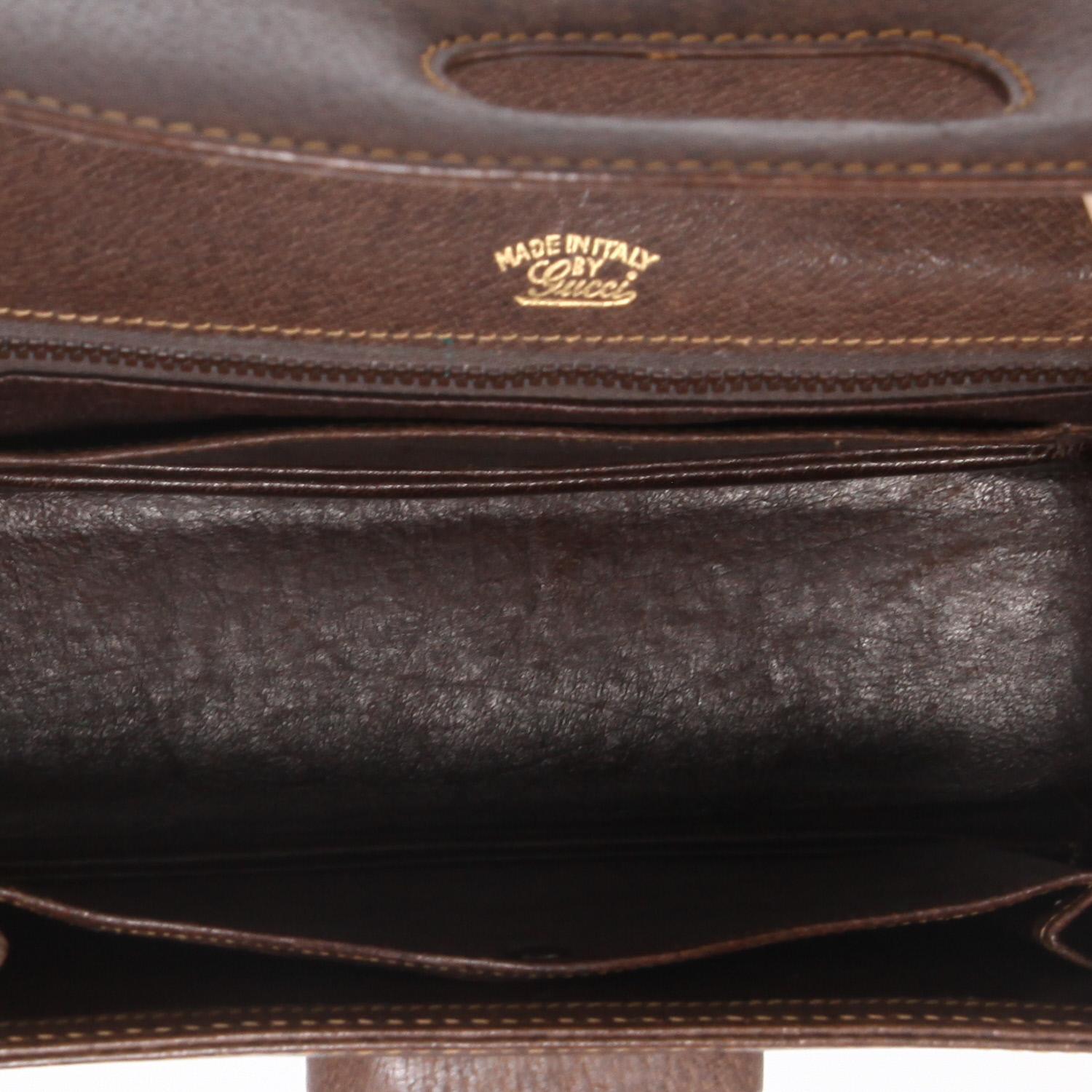 Bolso de mano Gucci  Bamboo en cuero de Pecarí marrón y bambú - Detail D3